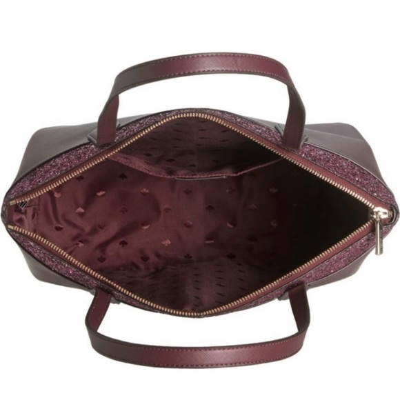 NWT Kate Spade Flash Glitter Tote in Cherrywood - Picture 3 of 6
